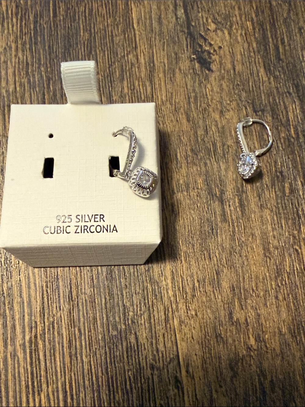 Rachel Ashwell 925 Sterling Silver Cubic Zirconia Halo Dangle Earrings Gift Box - Picture 6 of 6